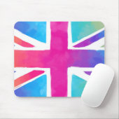 Tapis De Souris Union Jack Flag à Bright Watercolors (Avec souris)