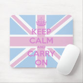 Tapis De Souris Union Jack rose et bleu (Avec souris)