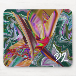 Tapis De Souris Unique Abstrait en marbre coloré Liquide Mousepad