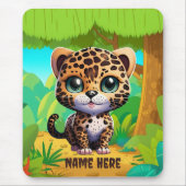Tapis De Souris Unique Leopard Kitten Jungle Animaux sauvages (Devant)