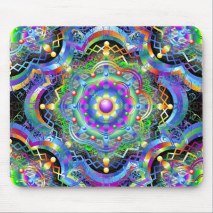 Tapis De Souris Univers Mandala Couleurs Psychédéliques