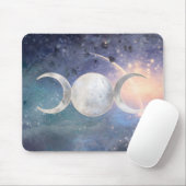 Tapis De Souris Univers Triple Lune Déesse Pierre de Lune Céleste (Avec souris)