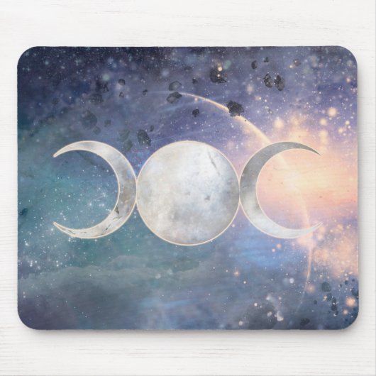 Tapis De Souris Univers Triple Lune Déesse Pierre de Lune Céleste (Devant)