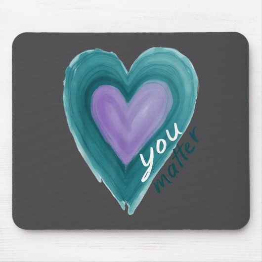Tapis De Souris Uplifting you  Suicide Prevention Heart Design  (Devant)