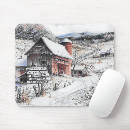 Tapis De Souris Upstate New York Winter Mousepad (Avec souris)