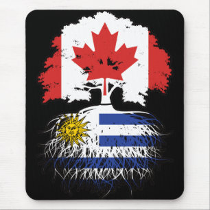 Tapis De Souris Uruguay Uruguayen Canadien Canada Racines Drapeau