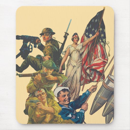 Tapis De Souris US WW1 propaganda poster mash-up (Devant)