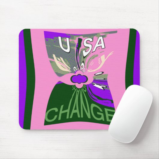 Tapis De Souris USA Change Art Print (Avec souris)