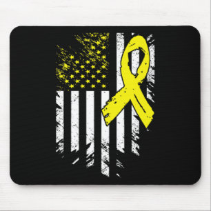 Tapis De Souris USA Drapeau Enfance Sensibilisation au cancer Sout