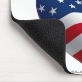 Tapis De Souris USA Flag Heart Je t'aime (Coin)