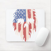 Tapis De Souris USA Flag Skull Beard | Distressed Patriotic Design (Avec souris)