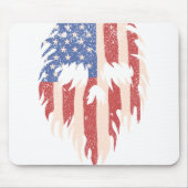Tapis De Souris USA Flag Skull Beard | Distressed Patriotic Design (Devant)