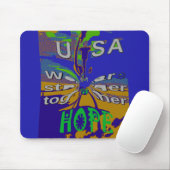 Tapis De Souris USA Hope Message Art (Avec souris)
