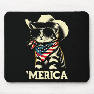 Tapis De Souris Usa merica Chat 4 juillet Hommes Femmes Enfants Fu