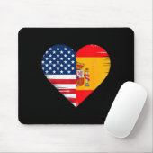Tapis De Souris Usa Spain Heart - Dual Citizenship (Avec souris)