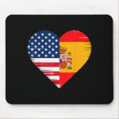 Tapis De Souris Usa Spain Heart - Dual Citizenship (Devant)