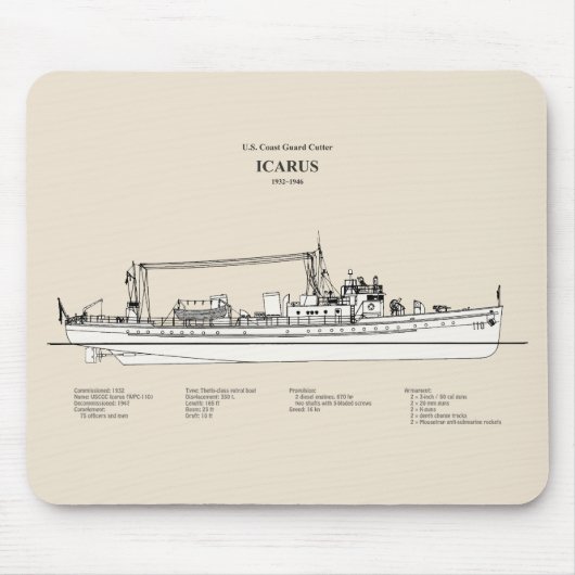 Tapis De Souris USCG Cutter Icarus wpc-110 - SBD (Devant)