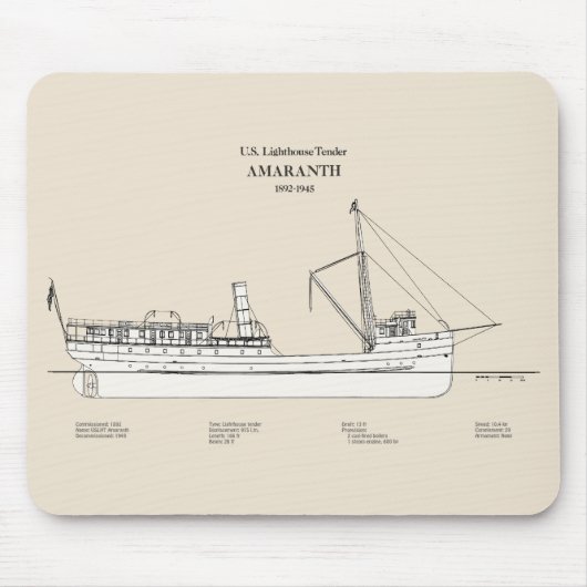 Tapis De Souris USCG Lighthouse Tender Amaranth - SBD (Devant)