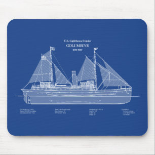 Tapis De Souris USCG Lighthouse Tender Columbine - ABD