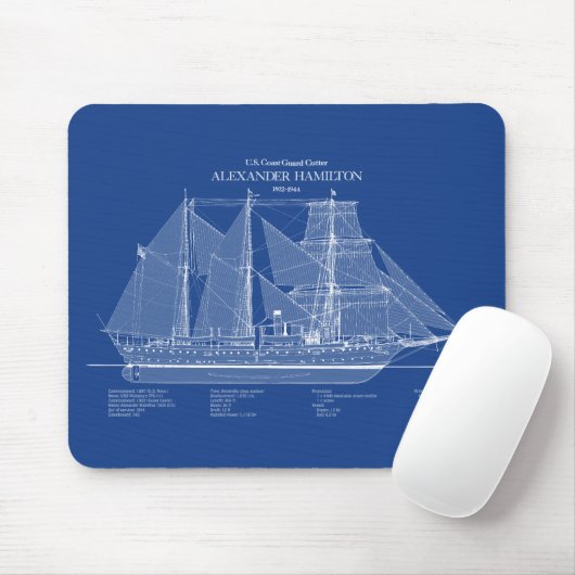Tapis De Souris USCGC Alexander Hamilton wix-272 - ABD (Avec souris)