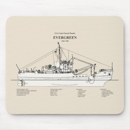 Tapis De Souris USCGT À feuillage persistant wlb-295 - SBD (Devant)