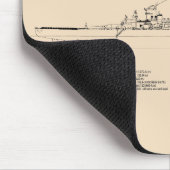 Tapis De Souris USS Missouri - Plan directeur des navires SD (Coin)