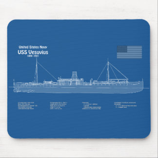 Tapis De Souris USS Vesuvius - Plan de plan d'expédition ABD