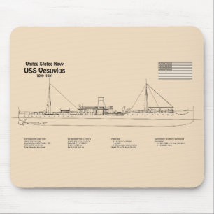 Tapis De Souris USS Vesuvius - Plan directeur des navires SD