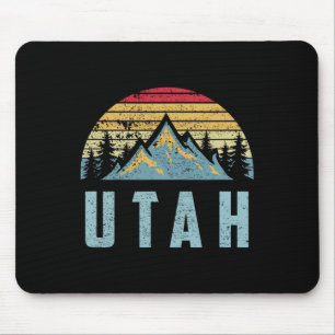 Tapis De Souris Utah Tee - Montagnes Rétro Vintage Randonnée Natur