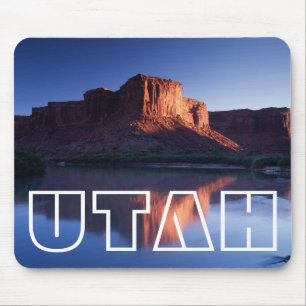 Tapis De Souris Utah, une mesa se reflétant dans le fleuve Colorad