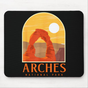 Tapis De Souris Utah vintage rétro randonnée camping arches nation