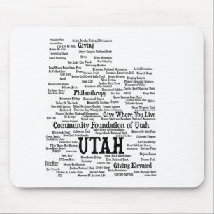 Tapis De Souris UTAH Word Cloud mousepad personnalisé - Texte noir