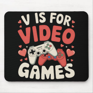 Tapis De Souris V est pour les jeux vidéo drôle de la Saint-Valent
