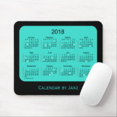 Tapis De Souris Vacances 2018 calendrier de turquoise de 52 (Avec souris)