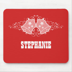 Tapis De Souris Vacances cloches et perles Mousepad, rouge