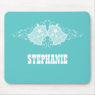 Tapis De Souris Vacances cloches et tourbillons Mousepad, Aqua