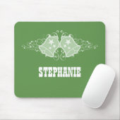 Tapis De Souris Vacances cloches et tourbillons Mousepad, vert (Avec souris)