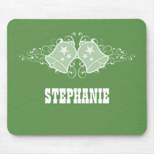 Tapis De Souris Vacances cloches et tourbillons Mousepad, vert (Devant)