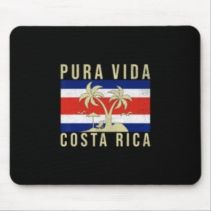 Tapis De Souris Vacances de famille vintage Drapeau du Costa Rica