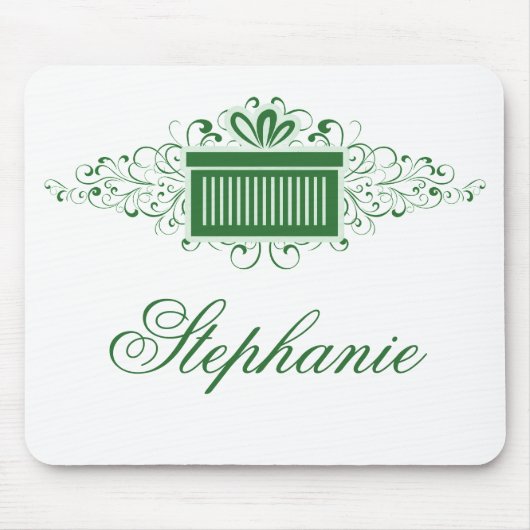 Tapis De Souris Vacances de Vacances Présente Mousepad, Vert (Devant)