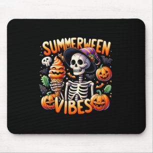 Tapis De Souris Vacances d'été Halloween Summerween Skeleton Ice