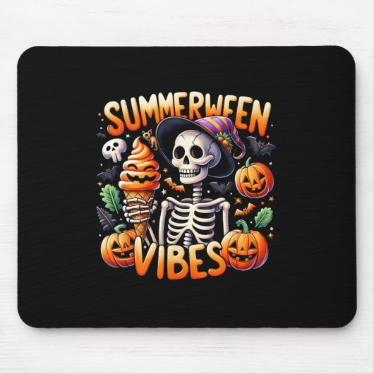 Tapis De Souris Vacances d'été Halloween Summerween Skeleton Ice (Devant)