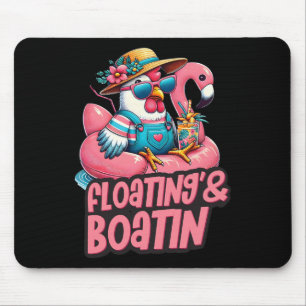 Tapis De Souris Vacances d'été Poulet Flottant Bateau Été Vi