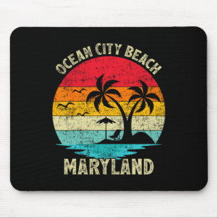 Tapis De Souris Vacances en famille Vintage Retro Maryland Ocean C