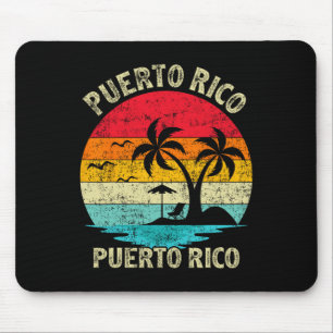 Tapis De Souris Vacances en famille Vintage Retro Porto Rico San J