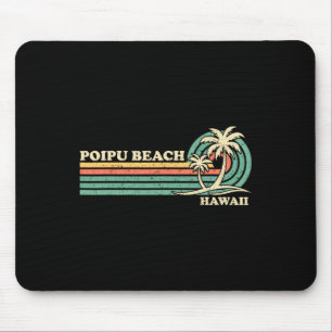 Tapis De Souris Vacances été rétro vintage Hawaii Poipu Beach