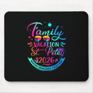 Tapis De Souris Vacances familiales St.pete 2026 Cadeau Palmier