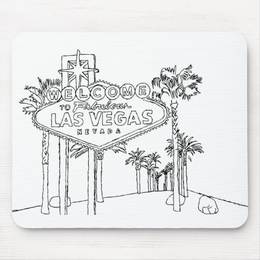 Tapis De Souris Vacances Las Vegas Dessin Vacances Art Voyage (Devant)