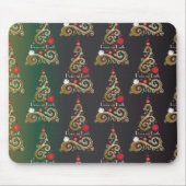 Tapis De Souris Vacances matte vert or motif de Noël (Devant)