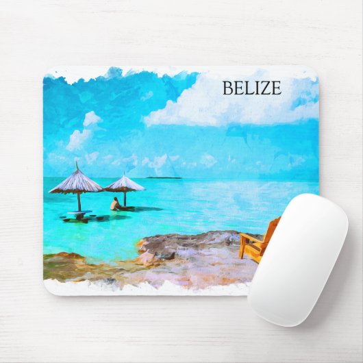Tapis De Souris Vacances plage de Belize tropical (Avec souris)
